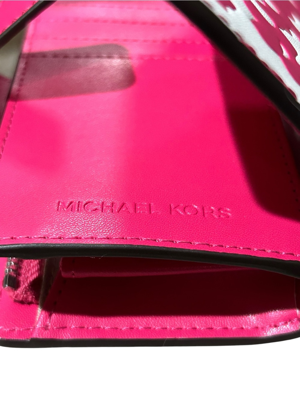 NWT Michael Kors Jet Set Medium Bifold Wallet - Dragonfruit Floral Pink - Picture 9 of 9